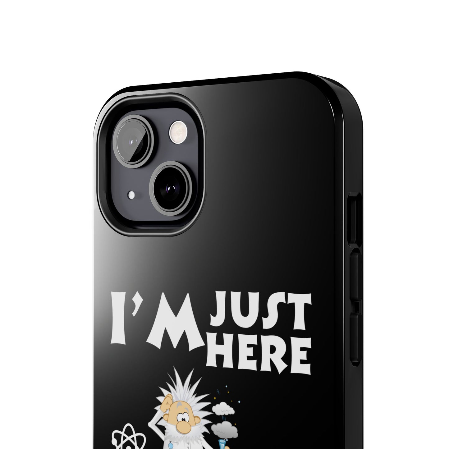 I'm Just Here for the Memes Printed Phone Case in Black - Impact-Resistant & Wireless Charging Support