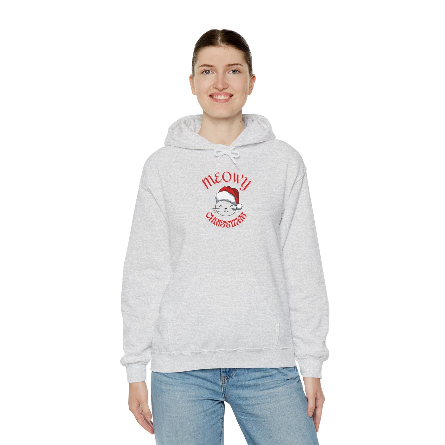 Unisex Heavy Blend™ Hooded Sweatshirt - Meowy Christmas