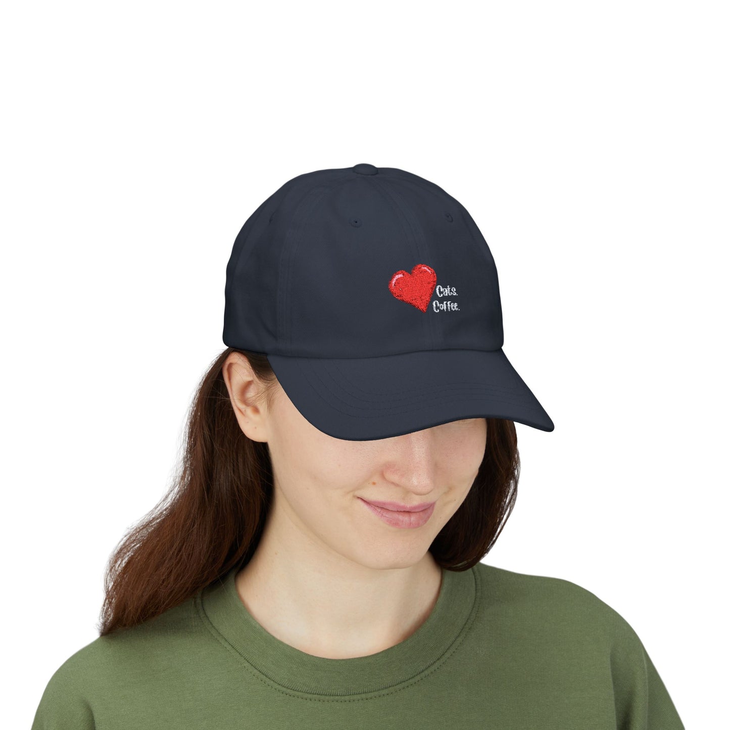 Embroidered Classic Dad Cap – Heart Cats Heart Coffee