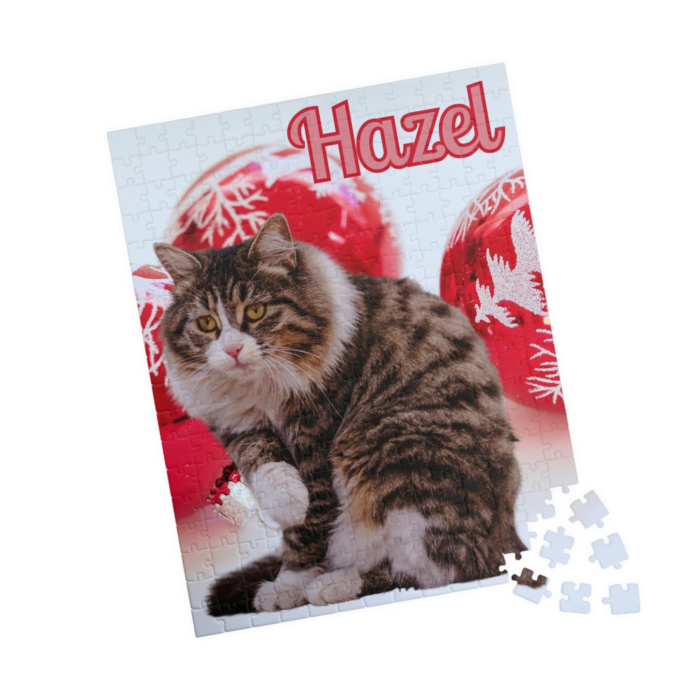 Personalised Christmas Puzzle – Custom Tabby Cat Puzzle (252, 520, 1014 Pieces)