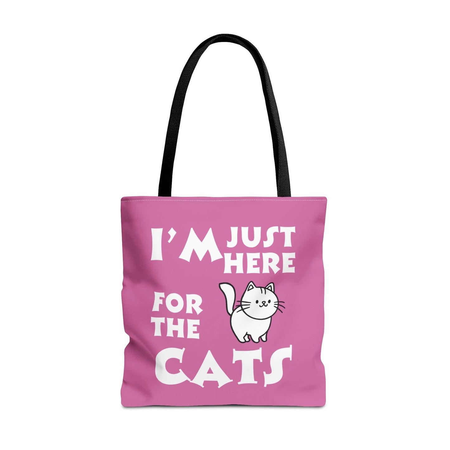 Custom-Printed Tote Bag - I'm Just Here for the Cats - 3 sizes