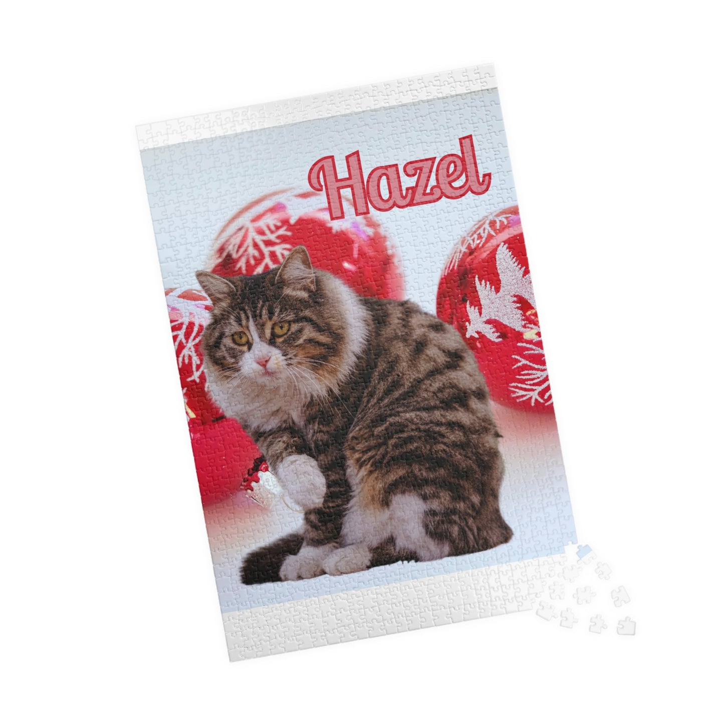 Personalised Christmas Puzzle – Custom Tabby Cat Puzzle (252, 520, 1014 Pieces)