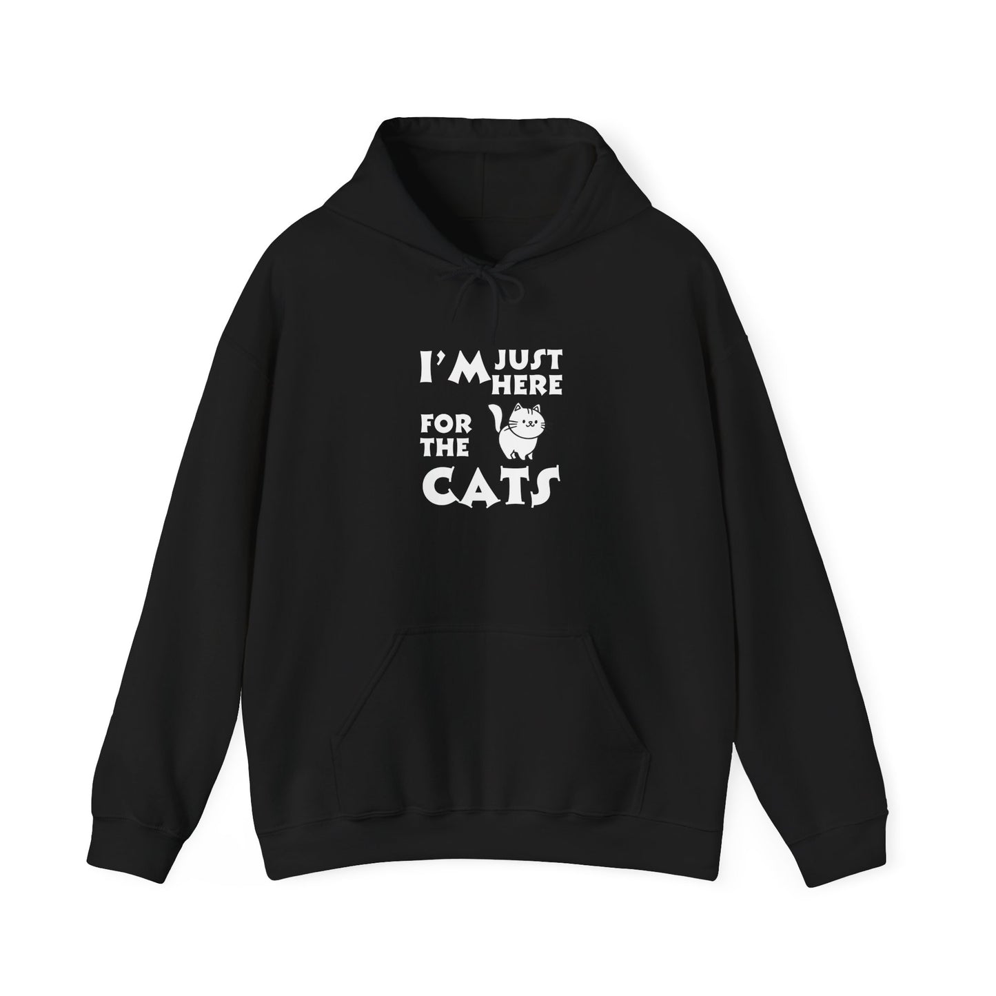 Unisex Heavy Blend™ Hooded Sweatshirt - I'm Just Here for the Cats