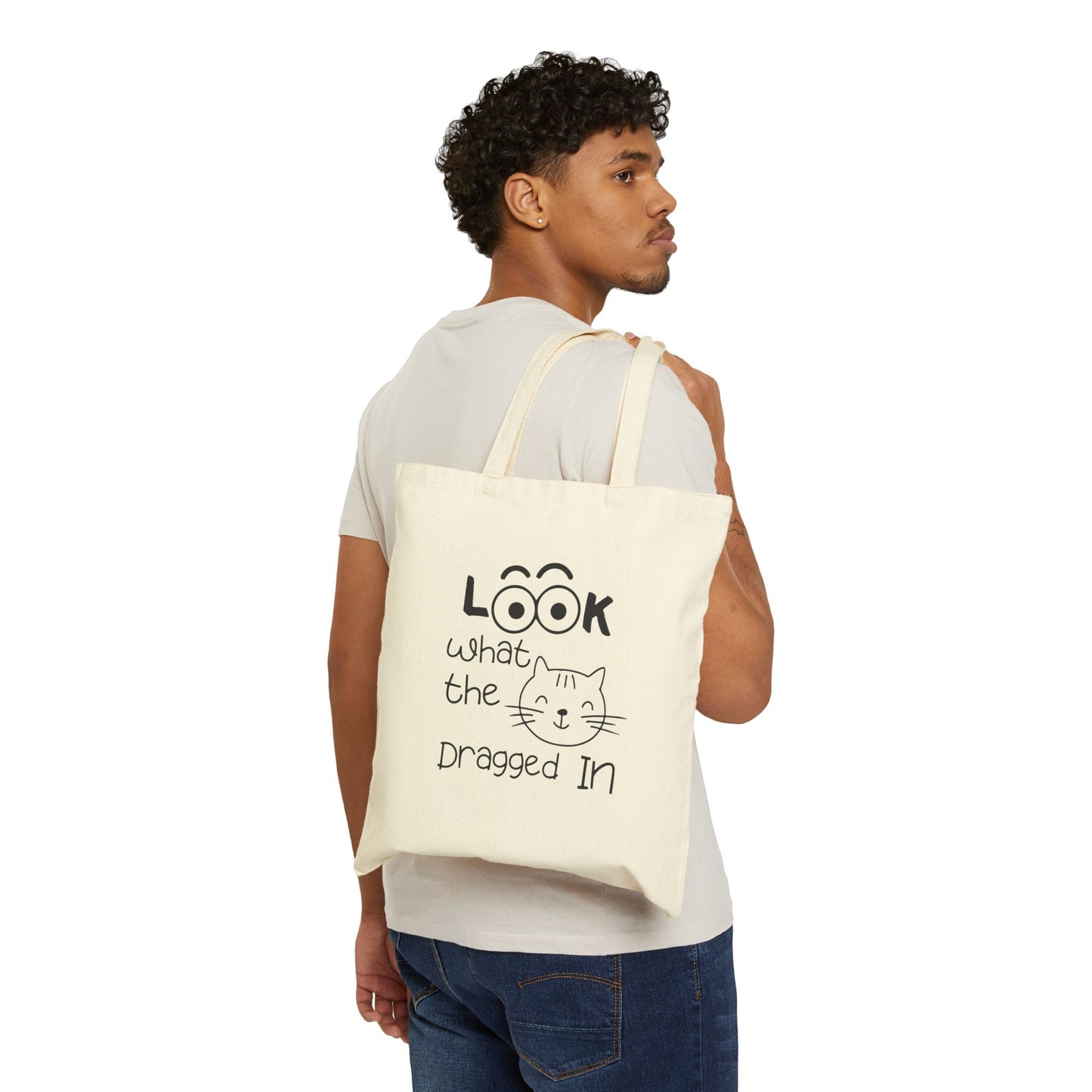 Look What the Cat Dragged In Cotton Canvas Tote Bag – Durable & Stylish