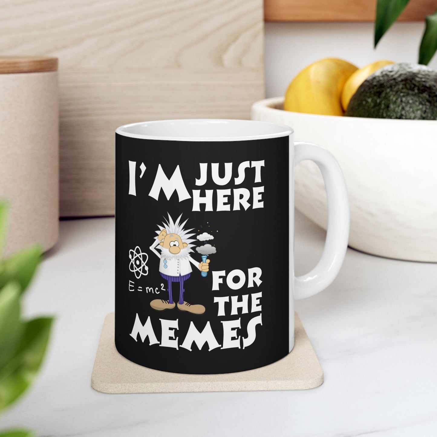 11oz Stylish Ceramic Coffee Mug - I'm Just Here for the Memes print