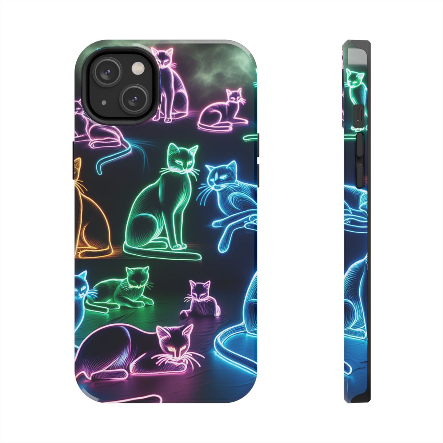 Neon Cats printed Phone Case