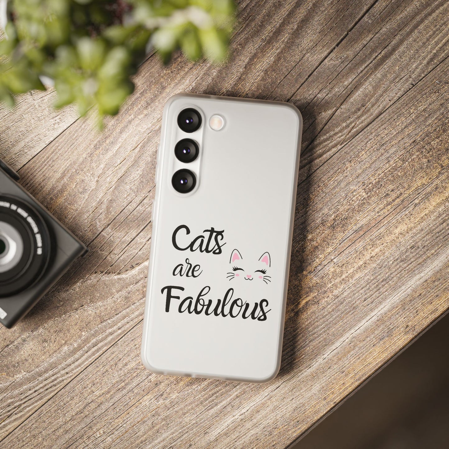 Flexi Phone Case with Cats are Fabulous print