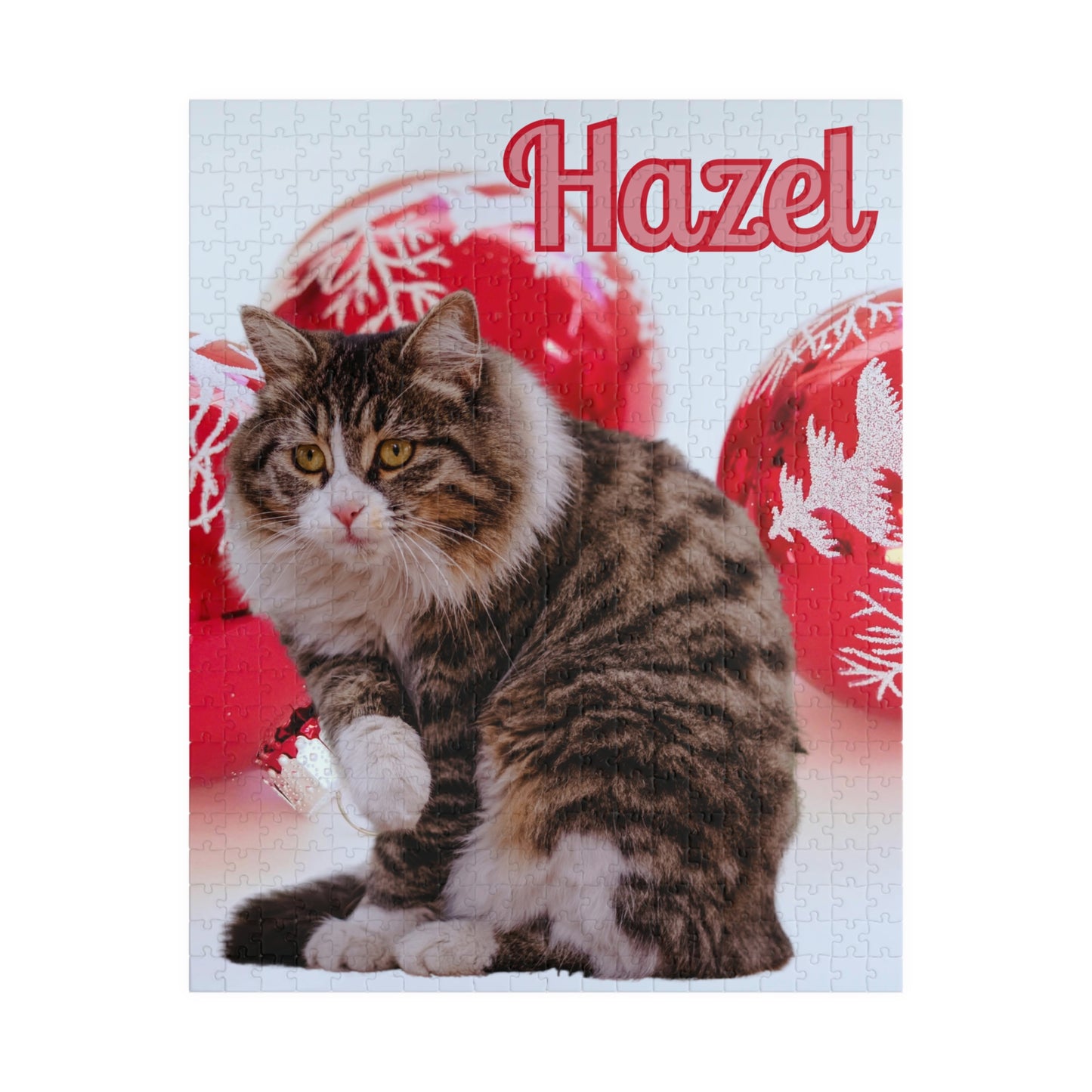 Personalised Christmas Puzzle – Custom Tabby Cat Puzzle (252, 520, 1014 Pieces)