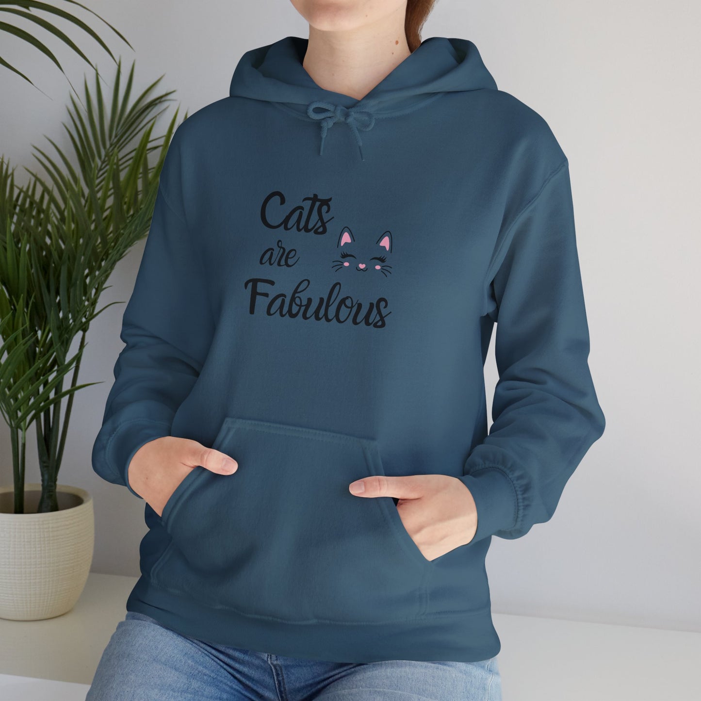 Unisex Heavy Blend™ Hooded Sweatshirt - Cats are Fabulous print