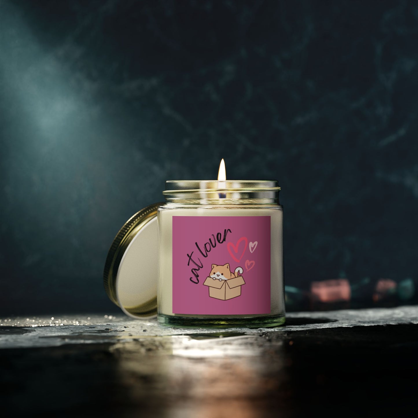 Cat Lover 4oz Scented Candles made of Coconut Apricot Wax