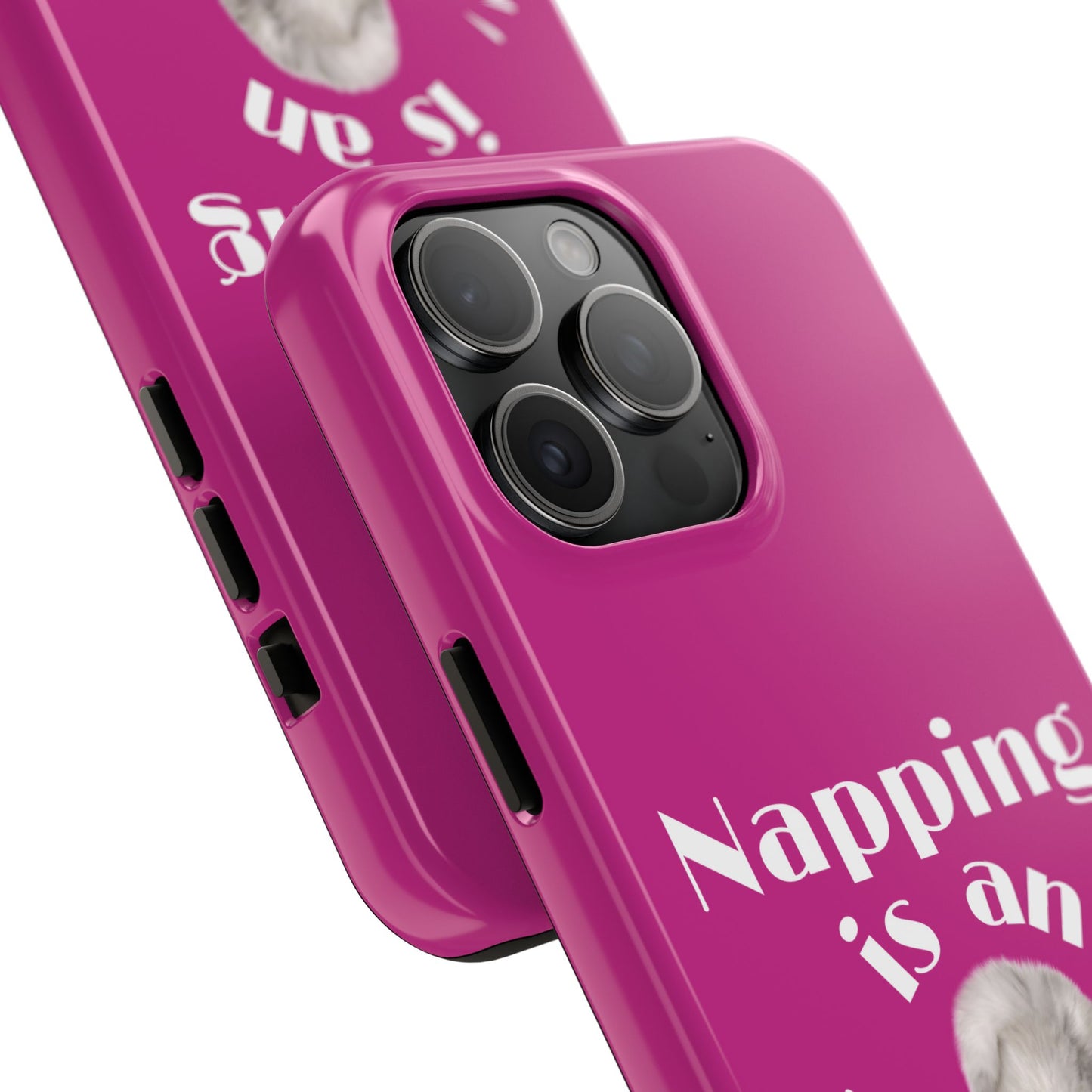 Napping Is An Art Form Printed Phone Case in Pink - Impact-Resistant with Wireless Charging Support