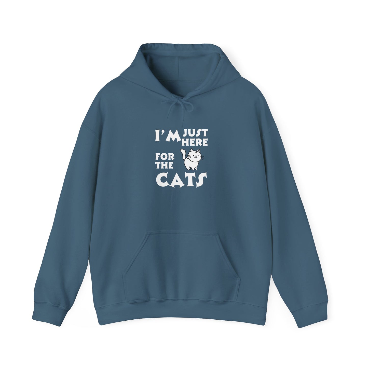 Unisex Heavy Blend™ Hooded Sweatshirt - I'm Just Here for the Cats