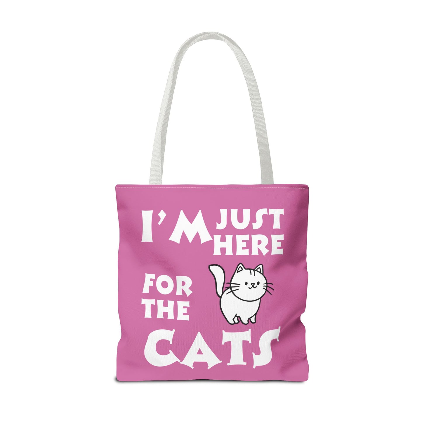 Custom-Printed Tote Bag - I'm Just Here for the Cats - 3 sizes