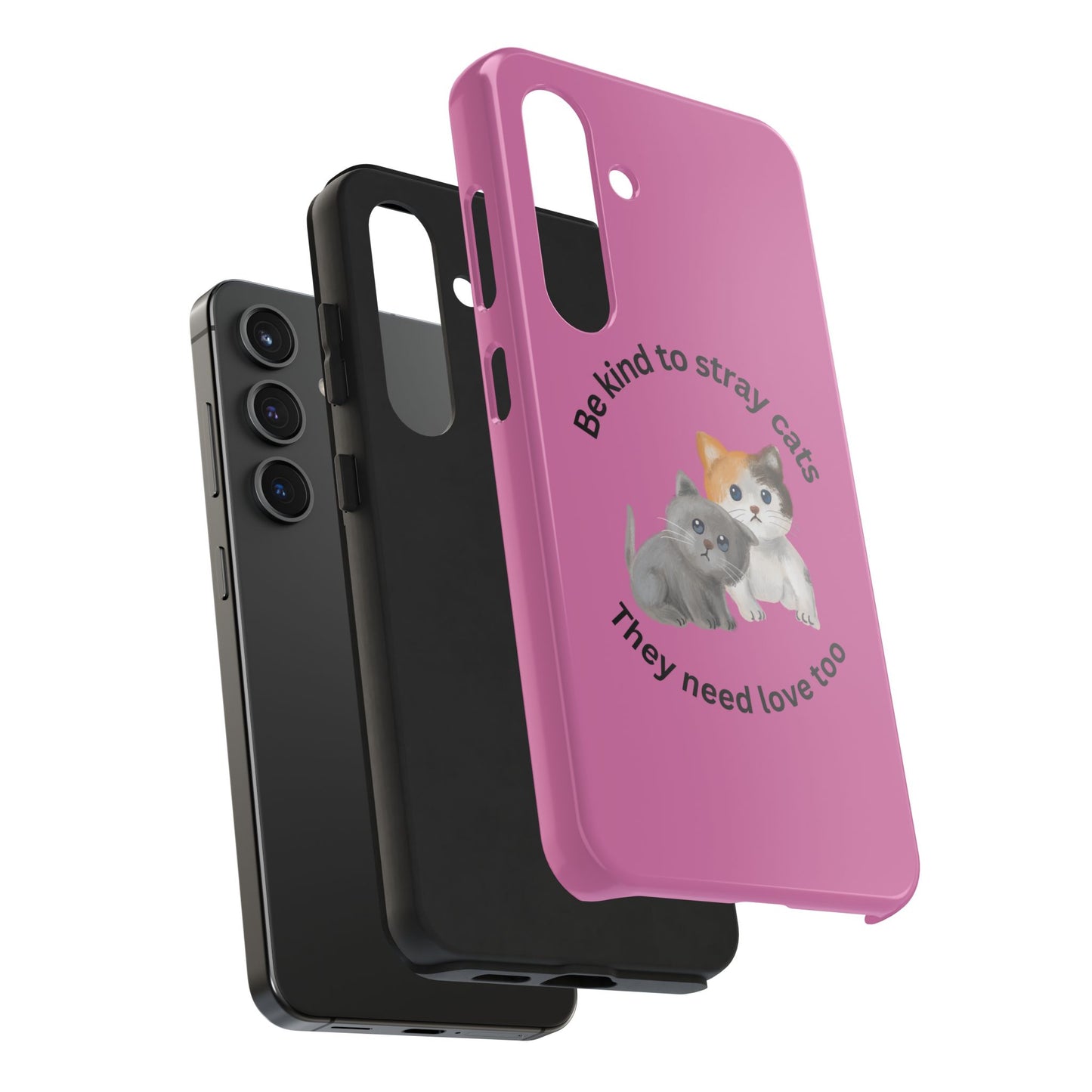 Pink Be Kind to Stray Cats Printed Phone Case