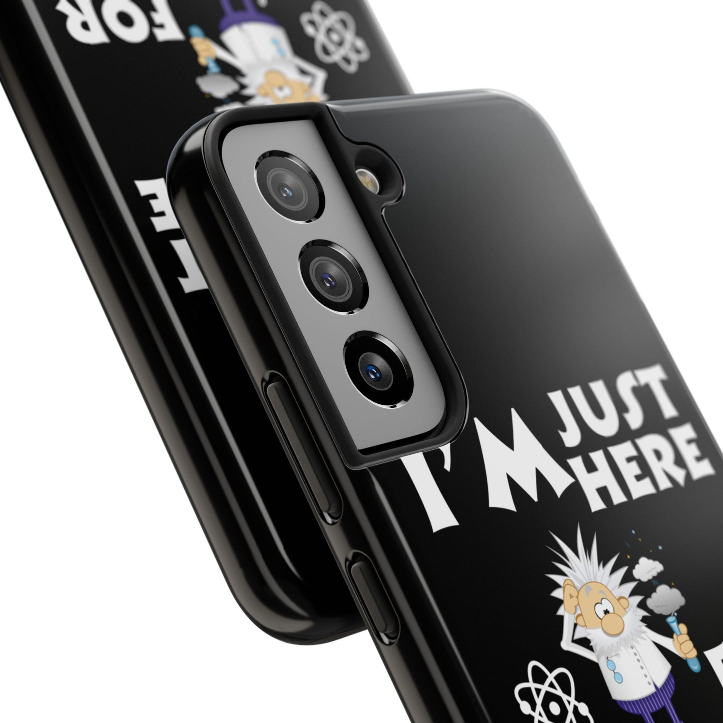 I'm Just Here for the Memes Printed Phone Case in Black - Impact-Resistant & Wireless Charging Support