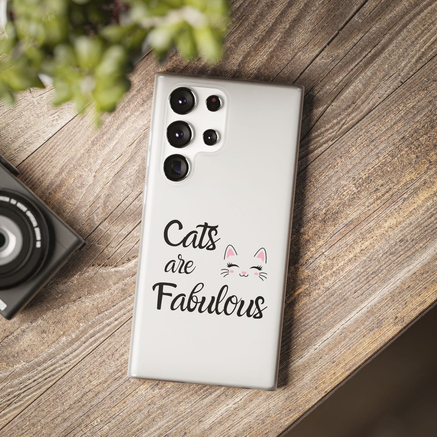 Flexi Phone Case with Cats are Fabulous print