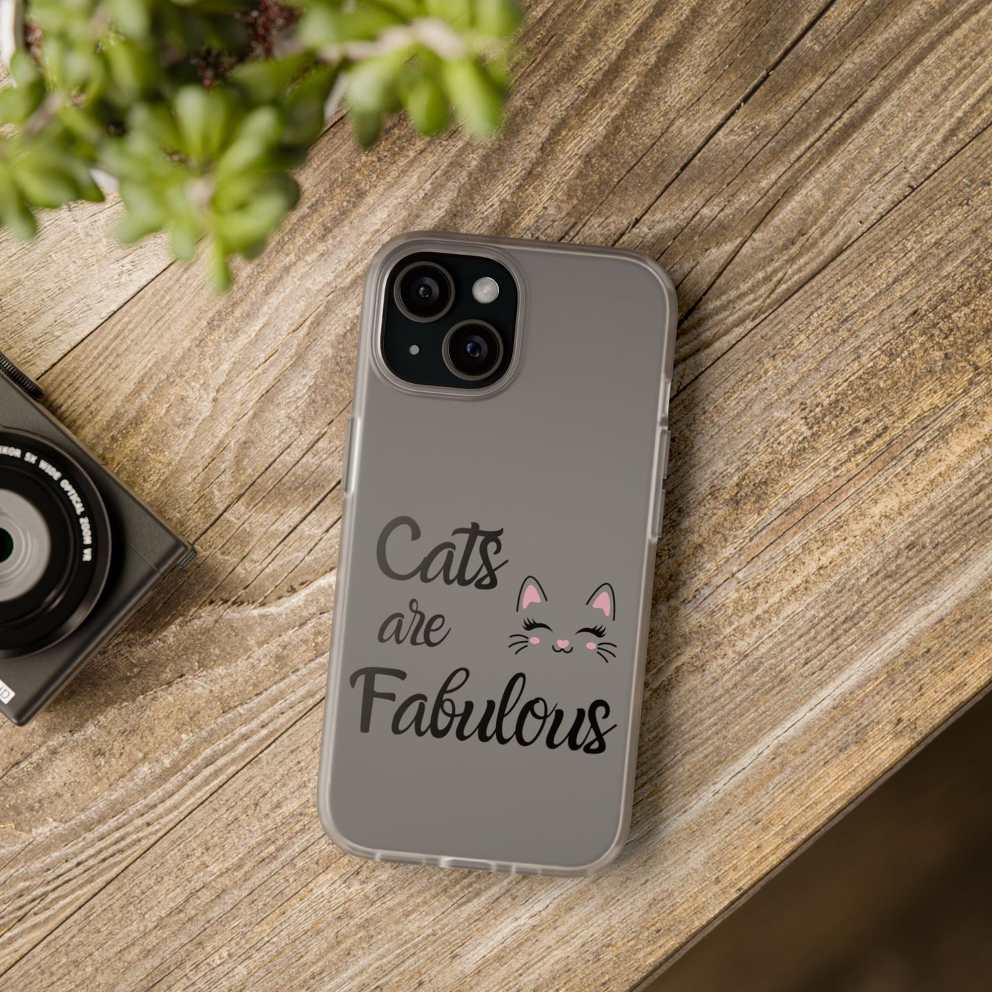 Flexi Phone Case with Cats are Fabulous print