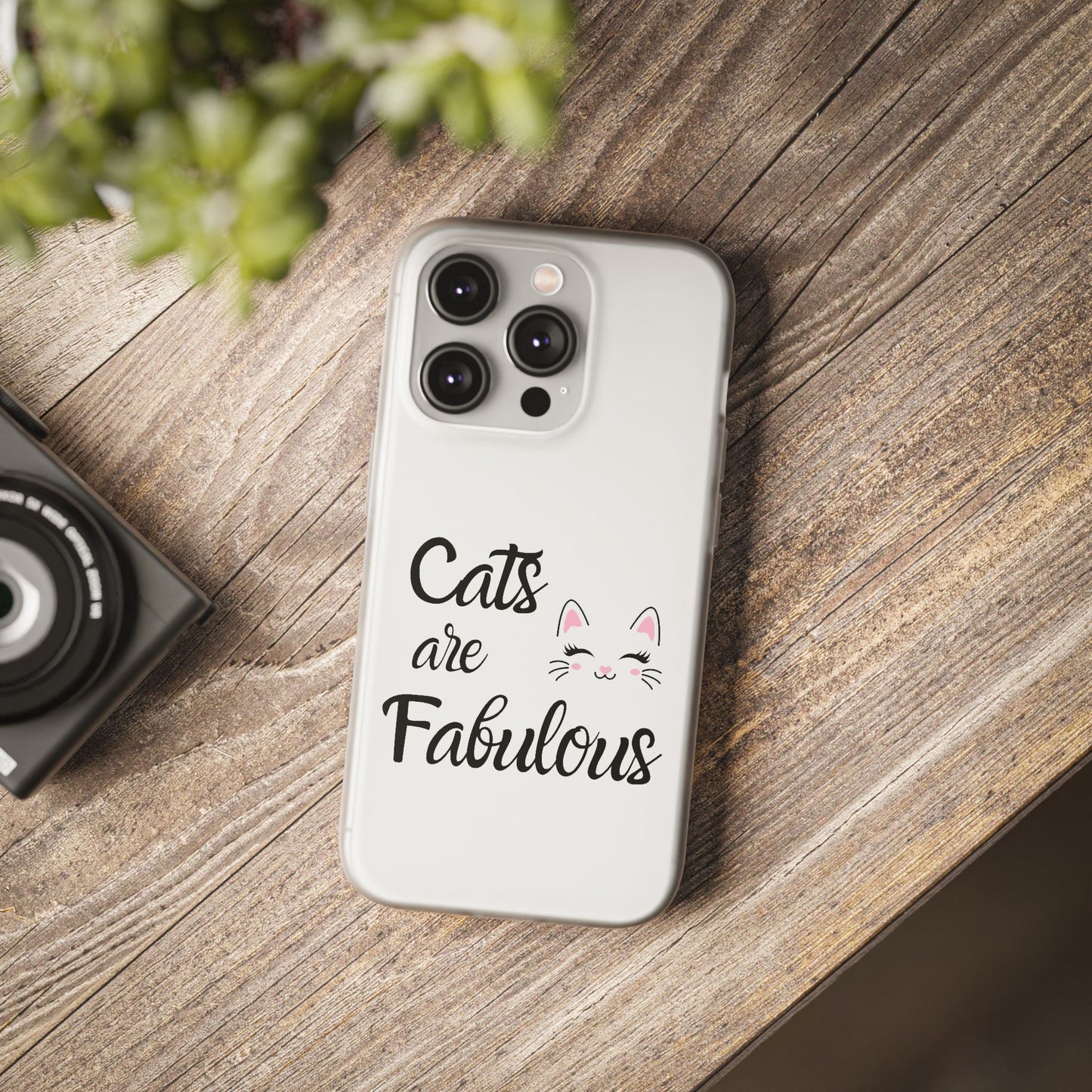 Flexi Phone Case with Cats are Fabulous print