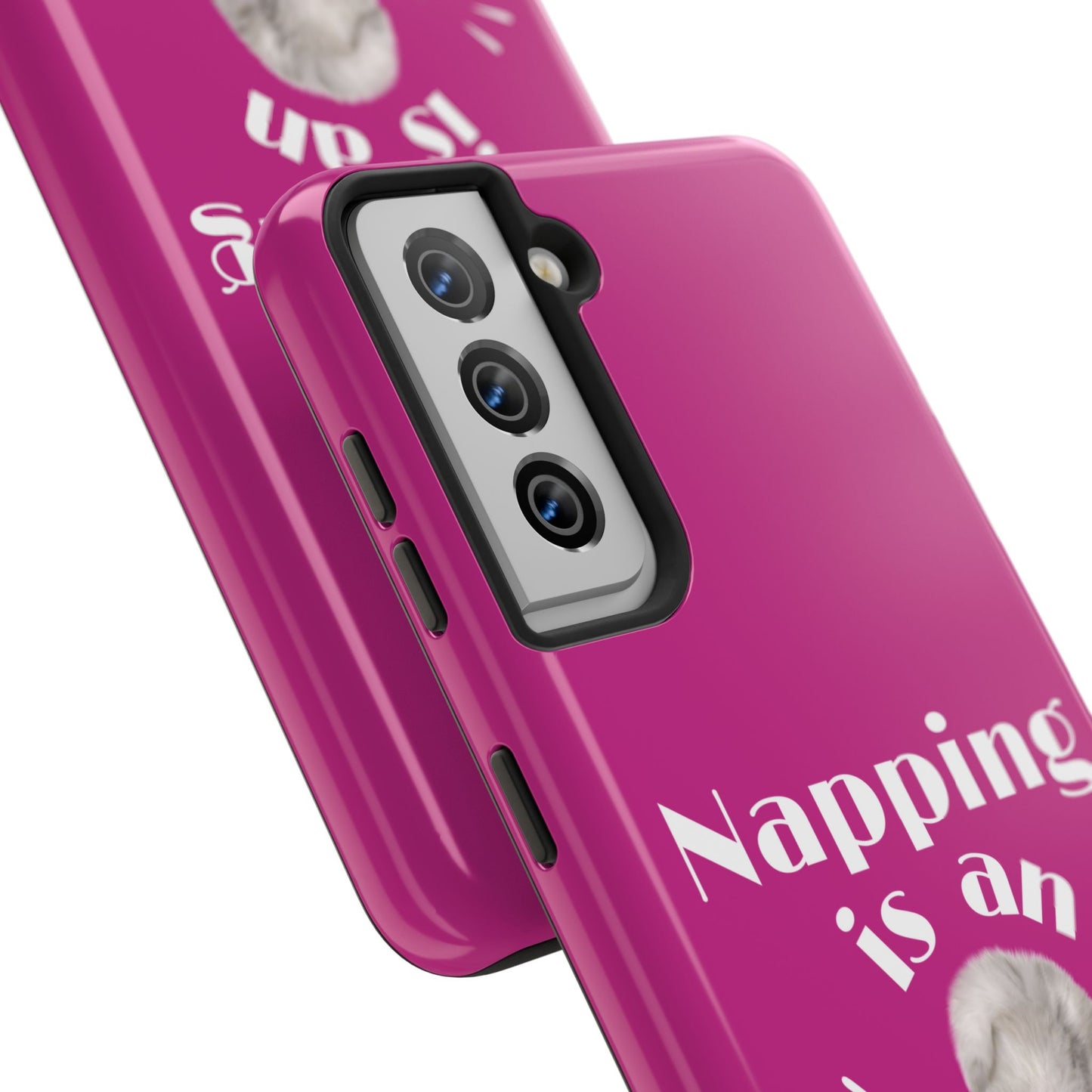 Napping Is An Art Form Printed Phone Case in Pink - Impact-Resistant with Wireless Charging Support