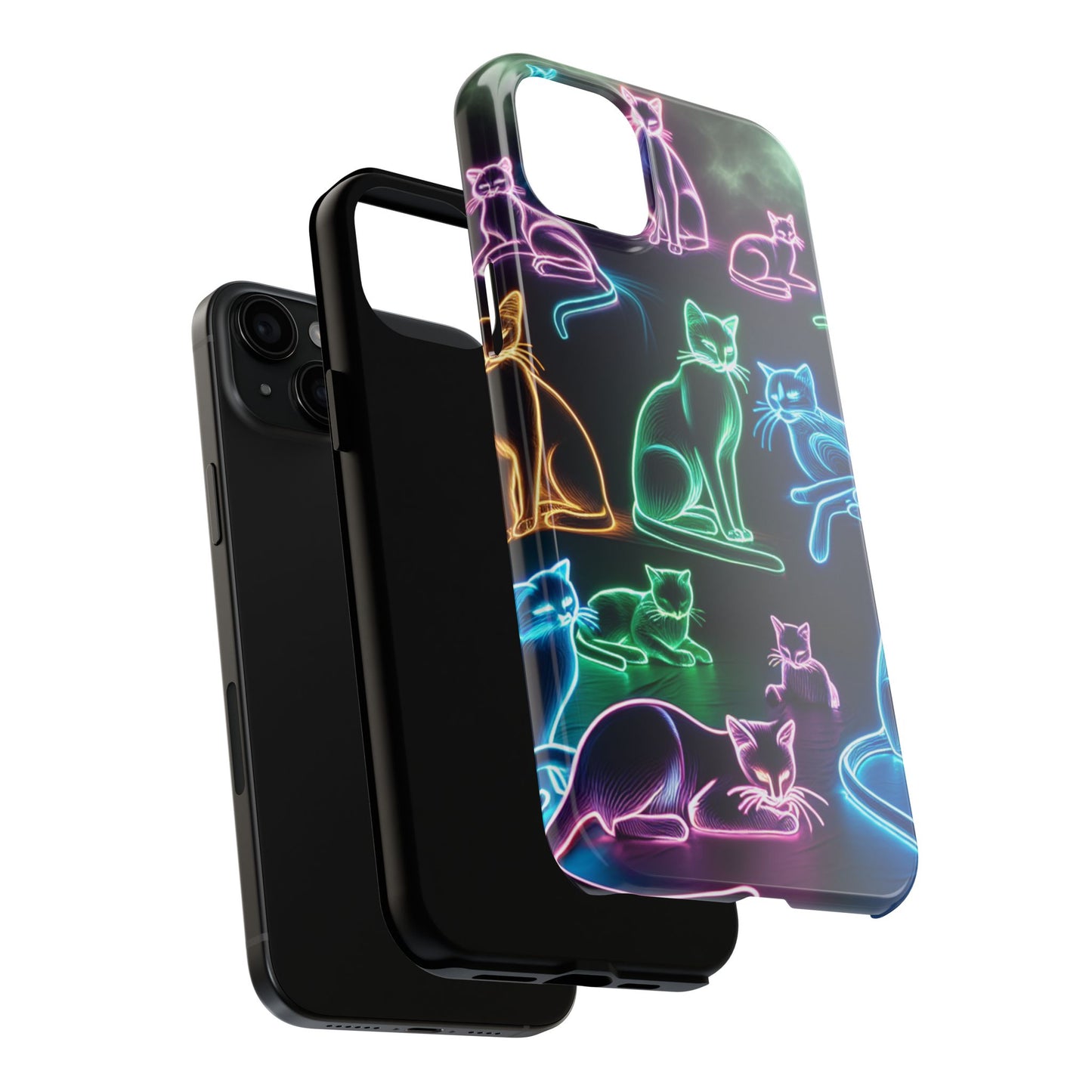 Neon Cats printed Phone Case