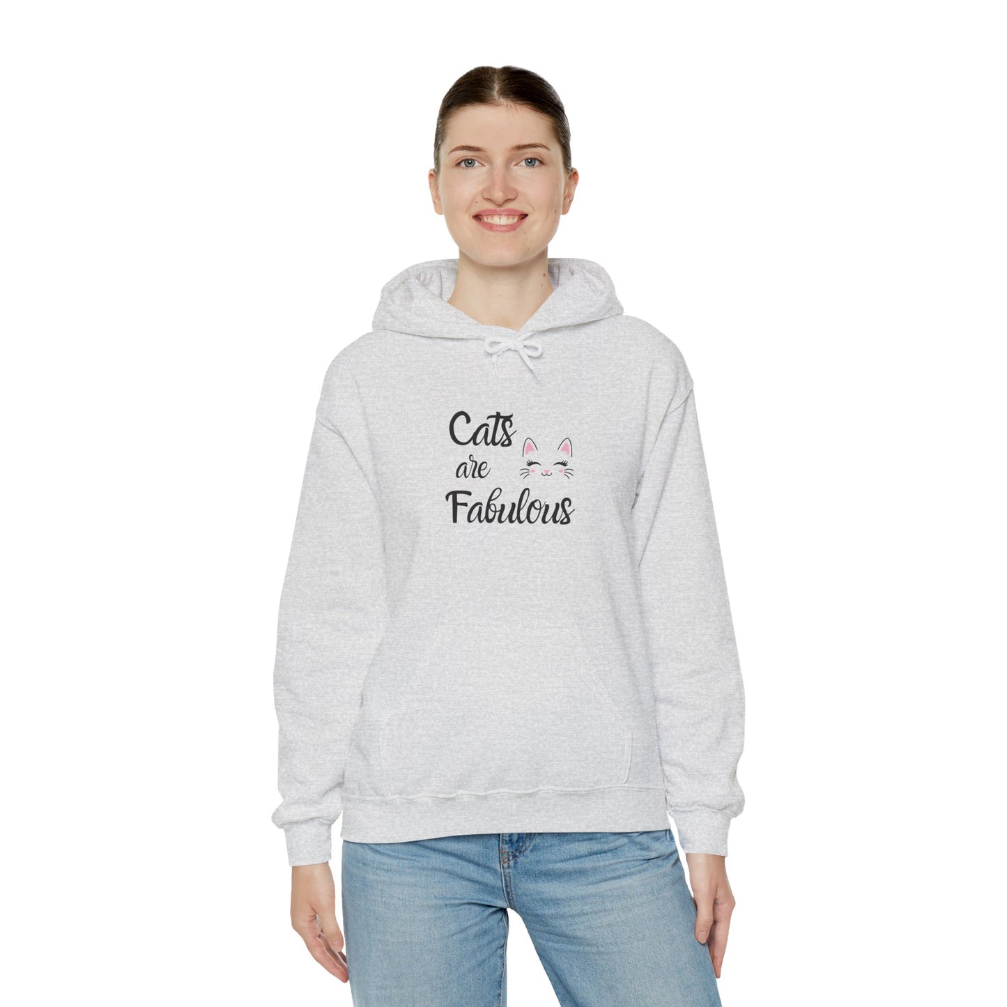 Unisex Heavy Blend™ Hooded Sweatshirt - Cats are Fabulous print