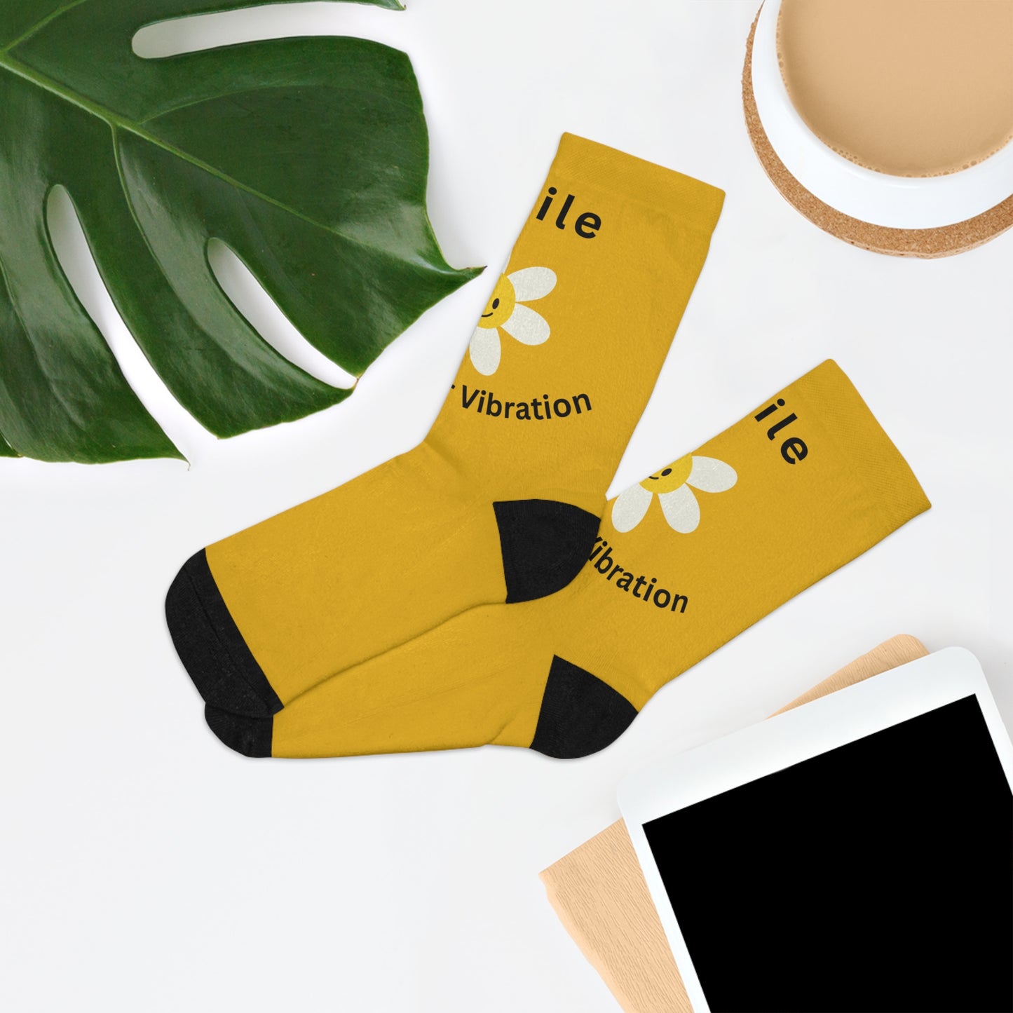 Smile Raise Your Vibration Recycled Poly Socks